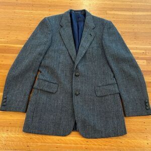 Witty Brothers Vintage Blue/White Plaid Tweed Blazer Suit Jacket